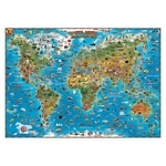 Настенная карта мира для детей, 137х97 см