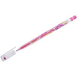 Ручка гелевая Crown "Glitter Metal Jell" MTJ-500GLS(D) красная с блестками, 0.8 мм