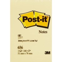 Стикеры Post-it Original 656 51x76 мм пастельные желтые 1 блок, 100 листов