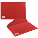 Папка-конверт с кнопкой BRAUBERG 221364, А4, до 100 листов, непрозрачная, красная, СВЕРХПРОЧНАЯ 0,2 мм