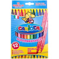 Фломастеры Carioca Birello dual tip 12 цветов набор двухсторонние