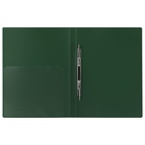 Папка с металлическим скоросшивателем и внутренним карманом BRAUBERG &quot;Диагональ&quot;, темно-зеленая, до 100 листов, 0,6 мм, 221354