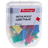 Кнопки силовые Флажки, цветные Berlingo DBk_00160, 50 шт., длина иглы 16 мм