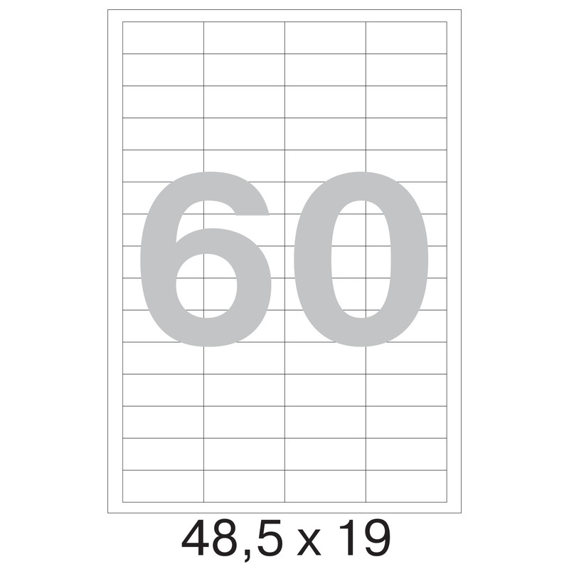 Этикетки MEGA Label (48,5х16.9 мм, белые, 60 шт. на листе A4, 100 листов)