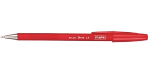 Ручка шариковая Attache Style flex grip, красная паста