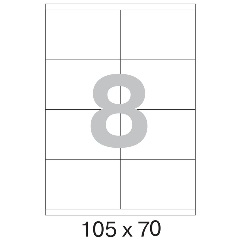 Этикетки MEGA Label (105х70 мм, белые, 8 шт. на листе A4, 100 листов)