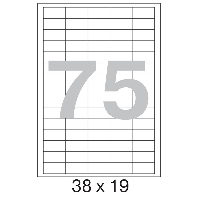 Этикетки MEGA Label (38,5х19 мм, белые, 75 шт. на листе A4, 100 листов)