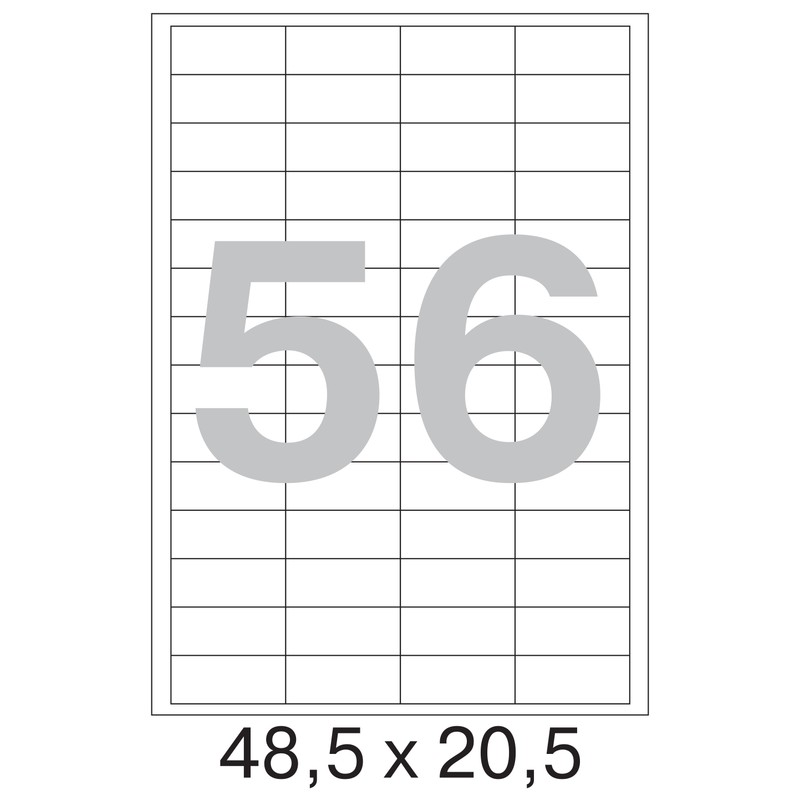 Этикетки MEGA Label (48.5х20.5 мм, белые, 56 шт. на листе A4, 100 листов)