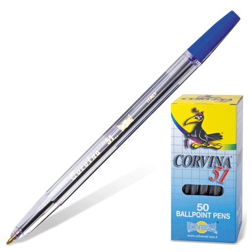 Ручка шариковая Corvina, синяя, 40163/04 прозрачный корпус