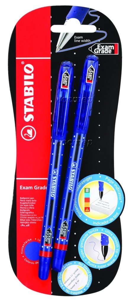 Ручка шариковая Stabilo Exam Grade синяя, 0.4