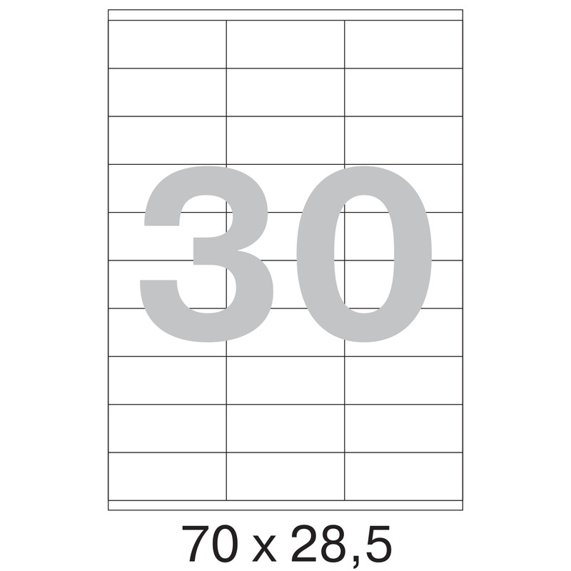 Этикетки MEGA Label (70х28.5 мм, белые, 30 шт. на листе A4, 100 листов)
