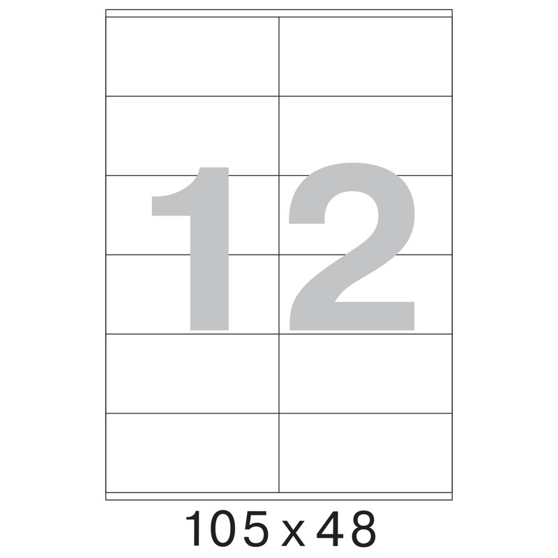 Этикетки MEGA Label (105х48 мм, белые, 12 шт. на листе A4, 100 листов)