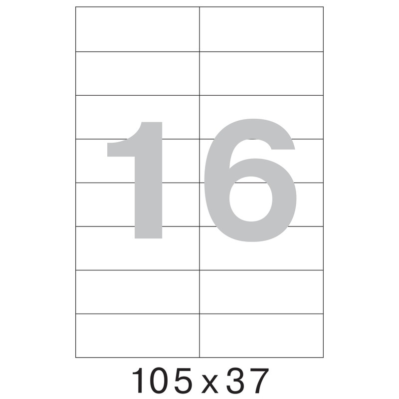 Этикетки MEGA Label (105х37мм, белые, 16 шт. на листе A4, 100 листов)
