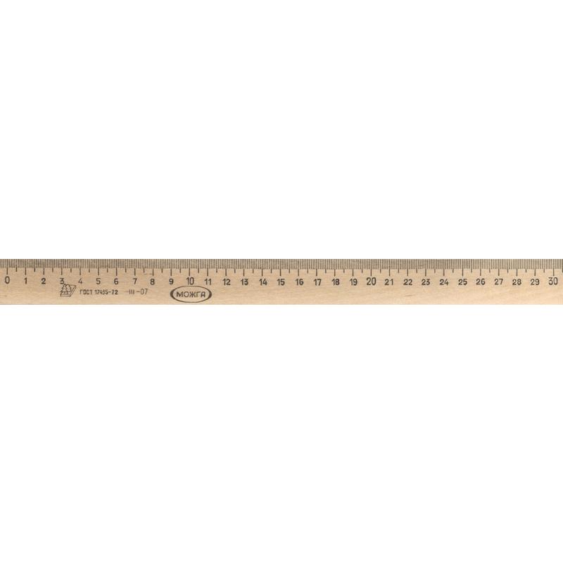Линейка 30 см деревянная для чертежно-графических работ С07 ЛП-300