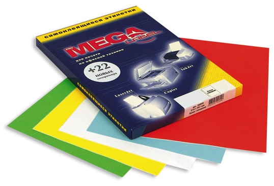 Бумага самоклеющаяся Mega Label А4 210х297, 80 г/м², желтые 100 л. упак