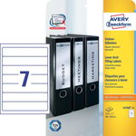 Этикетки для папок-регистраторов Avery Zweckform L4760-25, белые, 38х192 мм, 7 шт на листе А4, 25 л.…