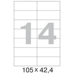Этикетки самоклеящиеся Promega label basic, А4 100 листов, белые, 14 этикеток, 105х42,4 мм, 70 г/м2