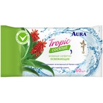 Салфетки влажные Aura "Tropic coctail", 60 шт, освежающие