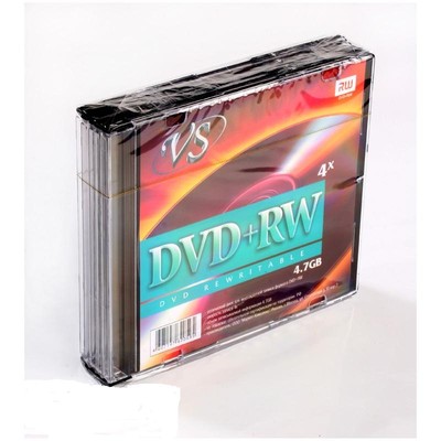 Диск DVD+RW VS 4.7 Гб, 4x, slim, 5 шт