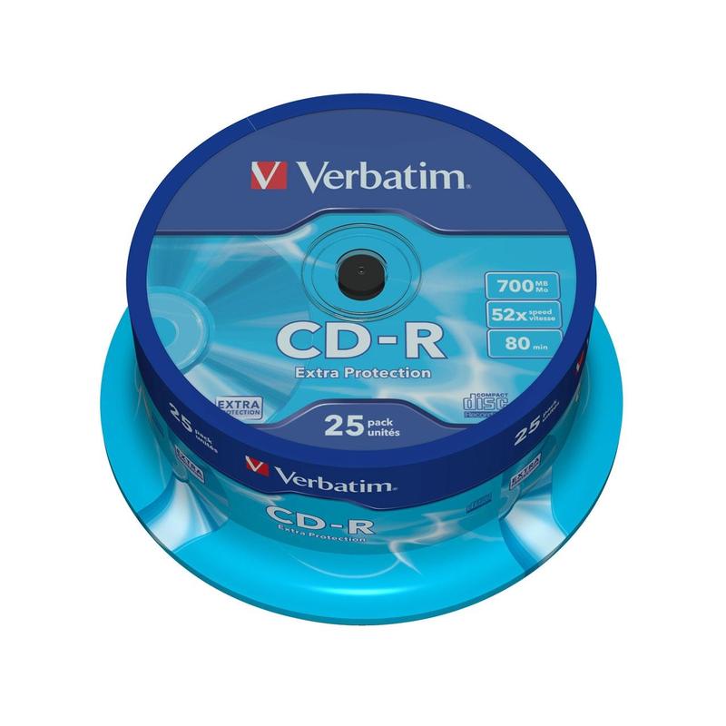 Диск CD-R Verbatim Extra Protection 700 Mb 52x CakeBox 43432 0704-03 25 шт