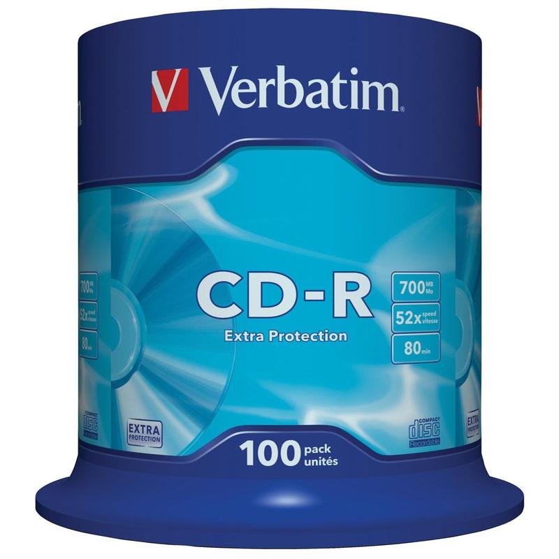 Диск CD-R 700 Mb 52х cakebox Verbatim DLDL43411 100 шт