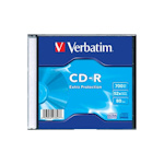 Диск CD-R 700 Mb 52х slim Verbatim CD-R 80 52x DL SL/1, 1 шт