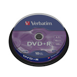Диск DVD+R 16x 4.7Gb CakeBox Verbatim 43498 0804-03 10 шт. упак.