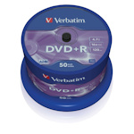 Диск DVD+R 16x 4.7Gb Verbatim CakeBox 50 шт