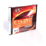 Диск CD-RW 700Mb 4-12x slim, 5 шт. в упак. VS