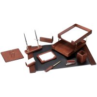 Набор настольный деревянный Delucci MBn_10207, 10 предметов, темно-коричневый орех