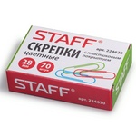 Скрепки STAFF "Manager", 28 мм, цветные, 70 шт., в картонной коробке, Россия, 224630