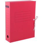 Папка архивная OfficeSpace из микрогофрокартона с завязками, 75 мм, красный