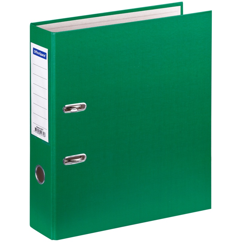 Папка-регистратор OfficeSpace 162577, 70мм, бумвинил, с карманом на корешке, зеленая