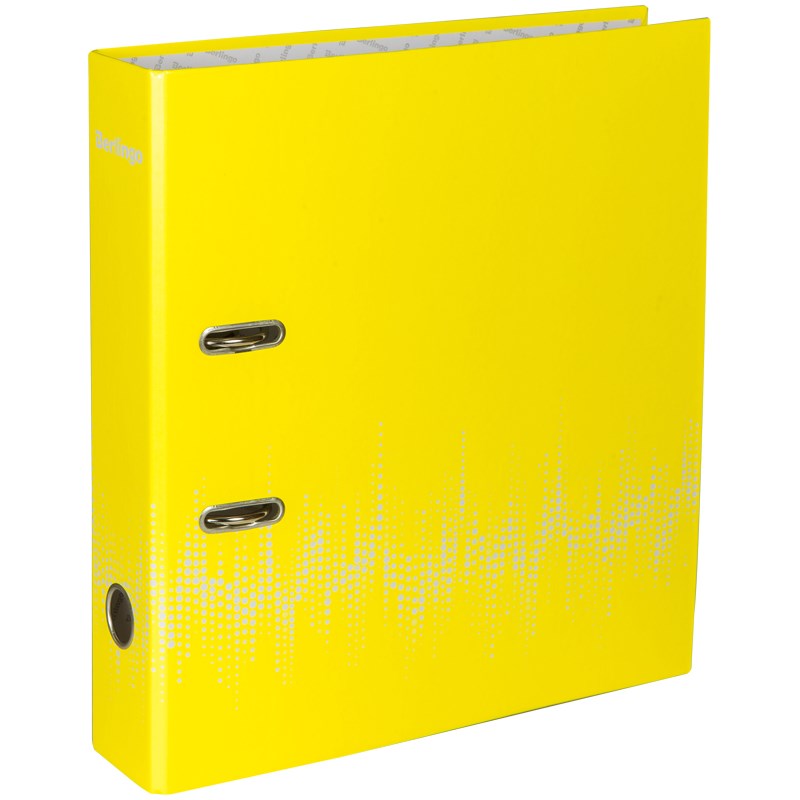 Папка-регистратор Berlingo Neon AMl70803, 70 мм, А4, ламинированная, неоновая желтая