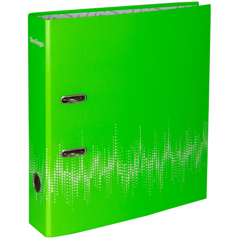 Папка-регистратор Berlingo Neon AMl70802, 70 мм, А4, ламинированная, неоновая зеленая