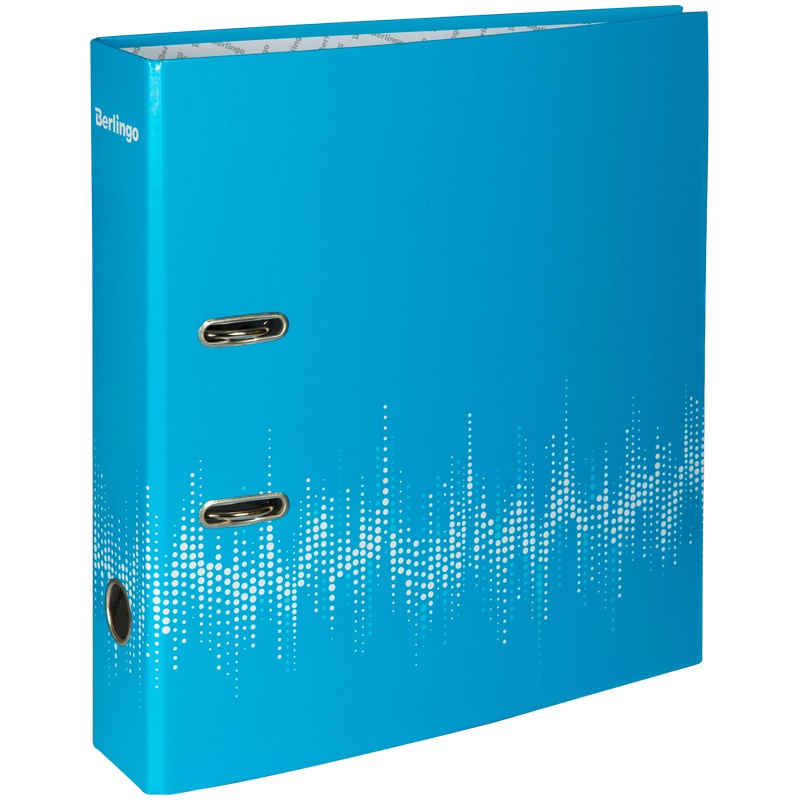 Папка-регистратор Berlingo Neon AMl70801, 70 мм, А4, ламинированная, неоновая голубая