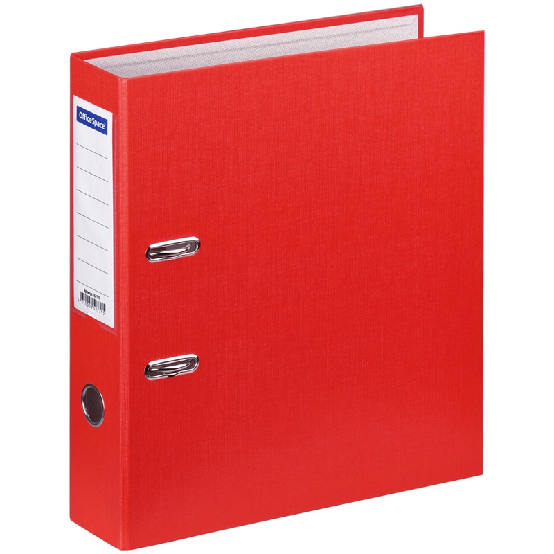 Папка-регистратор OfficeSpace 162578, 70мм, бумвинил, с карманом на корешке, красная