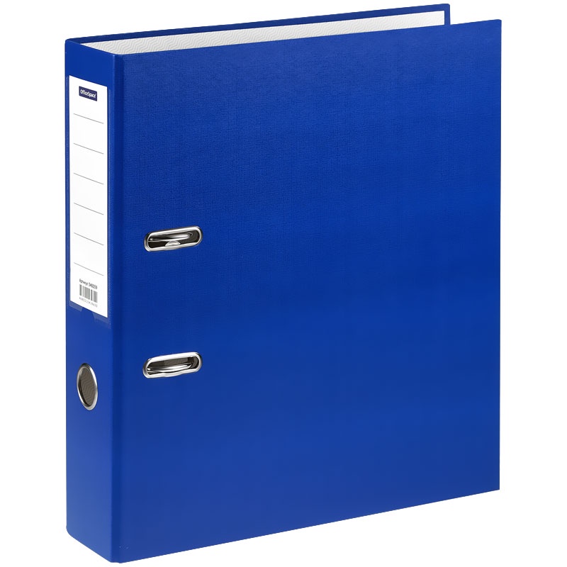 Папка-регистратор OfficeSpace 75мм, бумвинил, с карманом на корешке, синяя