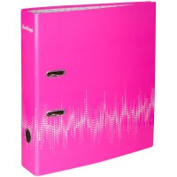 Папка-регистратор Berlingo Neon AMl70813, 70 мм, А4, ламинированная, неоновая розовая