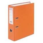 Папка-регистратор BRAUBERG с покрытием из ПВХ, 80 мм, с уголком, оранжевая (удвоенный срок службы), …