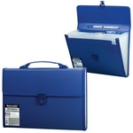 Папка-портфель пластиковая BRAUBERG 221379, А4 (332х245х35 мм), 13 отделений, синяя