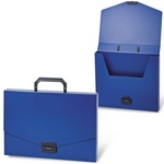 Папка-портфель пластиковая BRAUBERG Energy 222082, А4 (330х256х32 мм), без отделений, синий