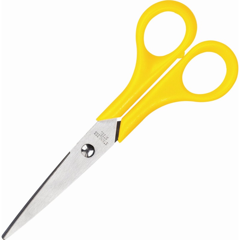 Ножницы Attache 150 мм с пластиковыми симметричными ручками желтого цвета