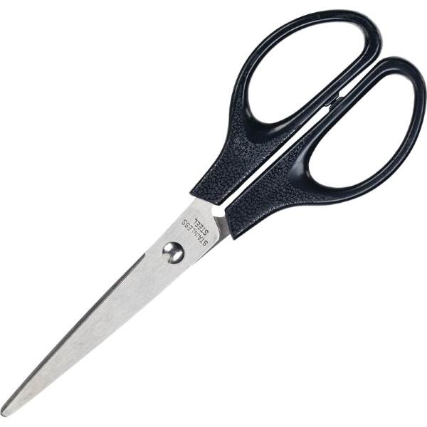 Ножницы Attache 169 мм с пластиковыми симметричными ручками черного цвета