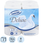 Бумага туалетная Luscan Deluxe 3-слойная, белая, 8 рул. в упак 