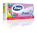 Бумага туалетная Zewa Plus 2-слойная белая, 8 рул. упак