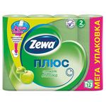 Бумага туалетная Zewa Plus Яблоко 2-слойная, зеленая, 12 рул. упак