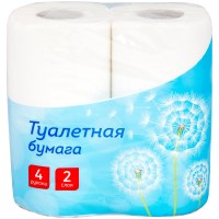 Бумага туалетная OfficeClean 2-слойная, 4 рулона, тиснение, белая