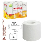 Бумага туалетная ЛАЙМА 128719 2-слойная, 24 рулона, тиснение, белая