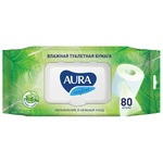 Бумага туалетная влажная AURA Ultra Comfort, экстаркт алоэ, без спирта, клапан, 80 шт